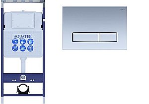 Инсталляция для унитаза Aquatek Easy Fix INS-0000010 с кнопкой KDI-0000024 хром матовый купить в интернет-магазине сантехники Sanbest
