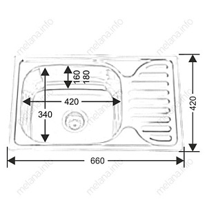 Мойка кухонная с сифоном Melana 220 t (*10) купить в интернет-магазине сантехники Sanbest