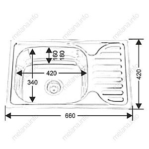 Мойка кухонная с сифоном Melana 220 t (*10) купить в интернет-магазине сантехники Sanbest