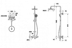 Душевая система Bravat Waterfall F939114BM-A2-RUS черная купить в интернет-магазине сантехники Sanbest