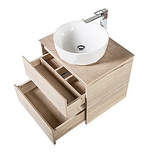 Тумба с раковиной и столешницей BelBagno KRAFT 60 Rovere Galifax Bianco для ванной в интернет-магазине Sanbest