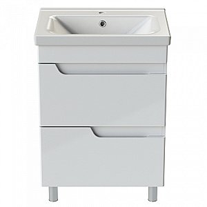 Тумба с раковиной Orange TOPLINE-Milano TM60-02 белая глянец для ванной в интернет-магазине Sanbest