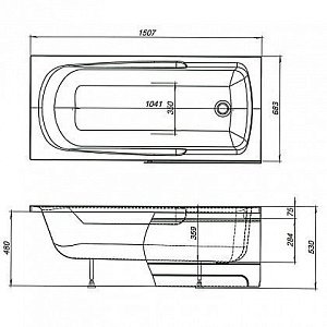 Акриловая ванна Aquanet Extra 150x70 209630 с к/с купить в интернет-магазине Sanbest