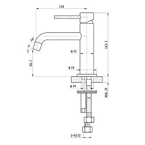 Смеситель для раковины Caprigo Don 53-022-BRG золото матовое купить в интернет-магазине сантехники Sanbest