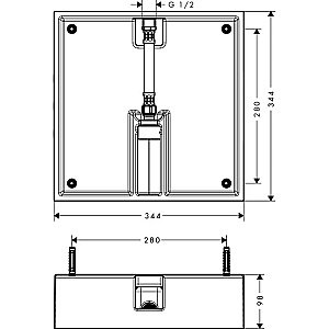 Встраиваемая часть верхнего душа Hansgrohe Raindance E 26254180 купить в интернет-магазине сантехники Sanbest