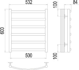 Полотенцесушитель водяной Terminus Атланта+ П6 500х600 купить в интернет-магазине сантехники Sanbest