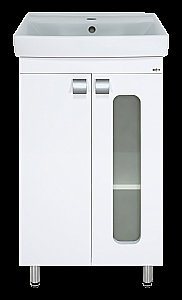 Тумба с раковиной Misty Урал - 50 Э-Ура-01050-021Н белая для ванной в интернет-магазине Sanbest