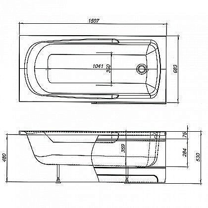 Акриловая ванна Aquanet Extra 150x70 209630 с к/с купить в интернет-магазине Sanbest