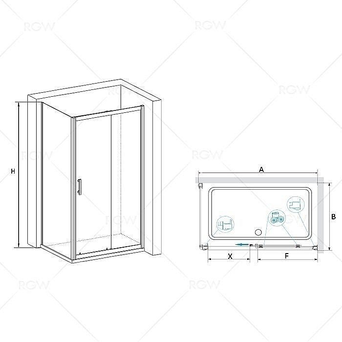 Душевой уголок RGW Passage PA-145 80x100 купить в интернет-магазине Sanbest