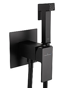 Смеситель с гигиеническим душем встраиваемый WONZON & WOGHAND CUBE, Черный матовый (WW-88829016-MB) купить в интернет-магазине сантехники Sanbest