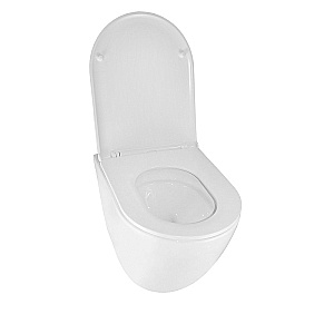 Унитаз подвесной Azario Eclat AZ-2381-A белый, безободковый, с крышкой микролифт, слив торнадо купить в интернет-магазине Sanbest