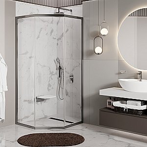 Душевой уголок WasserKRAFT Naab 86S11 90х90 стекло прозрачное/профиль серебро купить в интернет-магазине Sanbest