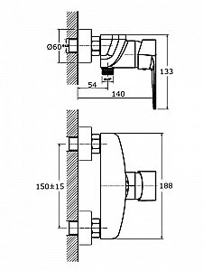 Смеситель для душа Orange Flipo M23-200cr купить в интернет-магазине сантехники Sanbest