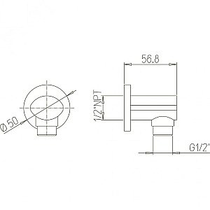 Подключение для шланга PAINI Ovo 86CR503P хром купить в интернет-магазине сантехники Sanbest