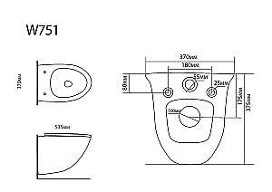 Унитаз подвесной Black&White UNIVERSE W-751 белый, безободковый купить в интернет-магазине Sanbest