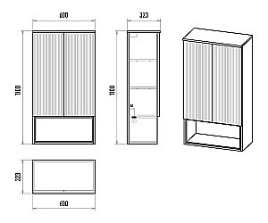 Шкаф подвесной Misty Enfida 60 ENF-08060-011 Белый / Дуб Сонома светлый для ванной в интернет-магазине сантехники Sanbest