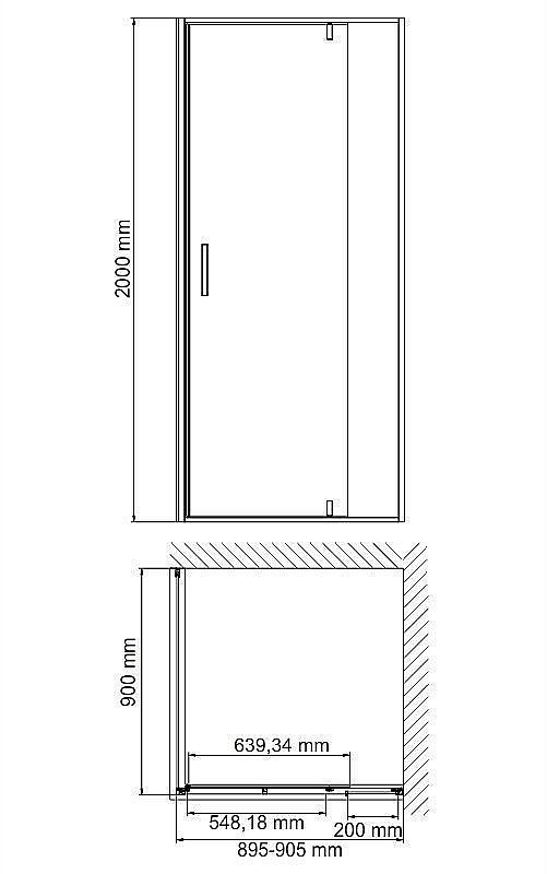 Душевой уголок WasserKRAFT Elbe 74P03 90x90 купить в интернет-магазине Sanbest