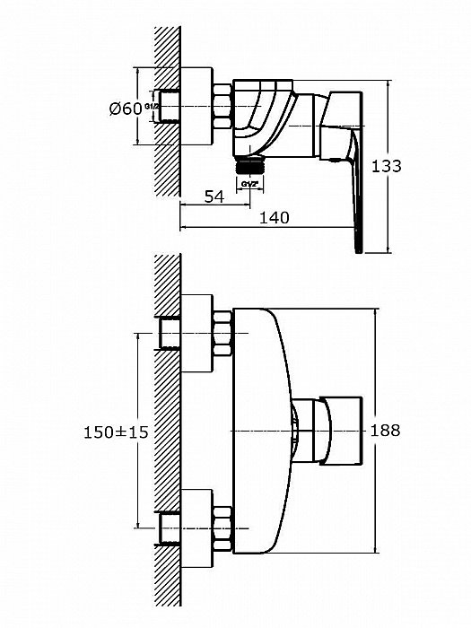 Смеситель для душа Orange Flipo M23-200cr купить в интернет-магазине сантехники Sanbest
