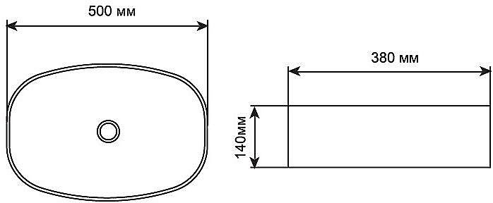 Раковина накладная Aquanet Fine-1-MB 50 273682 черная матовая купить в интернет-магазине Sanbest