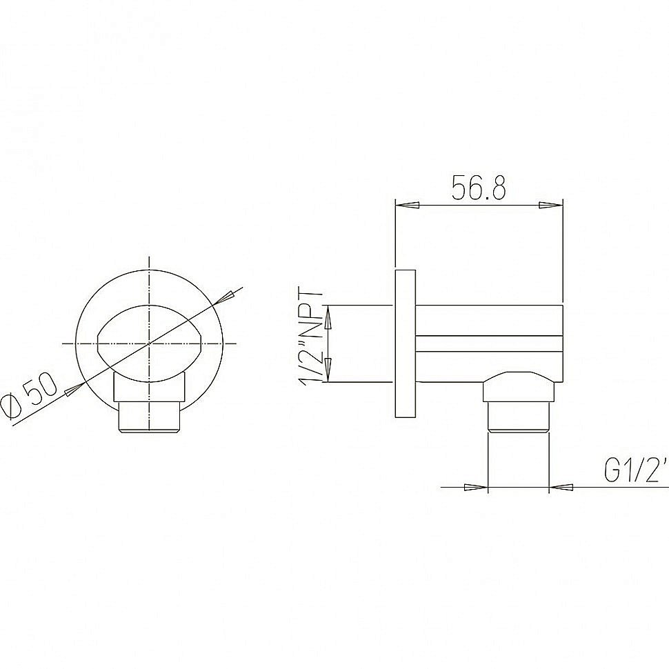 Подключение для шланга PAINI Ovo 86CR503P хром купить в интернет-магазине сантехники Sanbest
