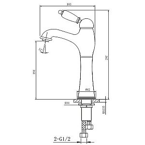 Смеситель для раковины Caprigo Adria Uno Metal 02M-525-crm хром купить в интернет-магазине сантехники Sanbest