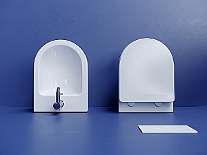 Унитаз подвесной Ceramica Nova Metropol CN4002T белый, с крышкой микролифт, безободковый, слив-торнадо купить в интернет-магазине Sanbest