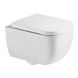 Унитаз подвесной Azario Campo AZ-1883WH белый, безободковый, с крышкой микролифт, слив торнадо купить в интернет-магазине Sanbest