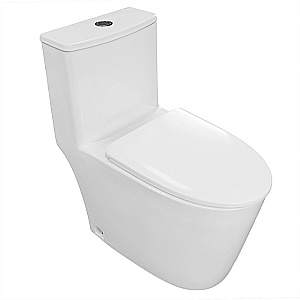 Унитаз моноблок Azario Ansa AZ-2301 белый, безободковый, с крышкой микролифт купить в интернет-магазине Sanbest