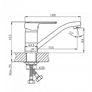 Смеситель для кухни Orange Sofi M43-011cr купить в интернет-магазине сантехники Sanbest