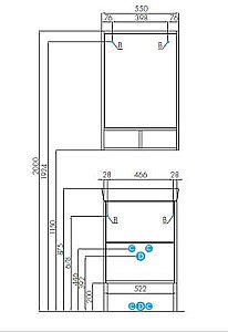 Зеркальный шкаф Акватон Йорк 55 белый/ясень фабрик купить в интернет-магазине сантехники Sanbest