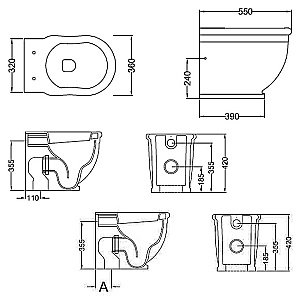 Унитаз приставной Caprigo Boheme D20 купить в интернет-магазине Sanbest