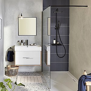 Тумба с раковиной Jacob Delafon VIVIENNE 60 дуб Давос натуральный/белый глянцевый для ванной в интернет-магазине Sanbest