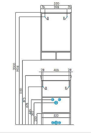 Зеркальный шкаф Акватон Йорк 55 белый/ясень фабрик купить в интернет-магазине сантехники Sanbest