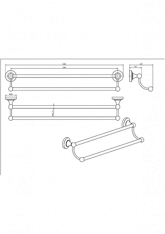 Полотенцедержатель CeramaLux Caps 51309 хром купить в интернет-магазине сантехники Sanbest