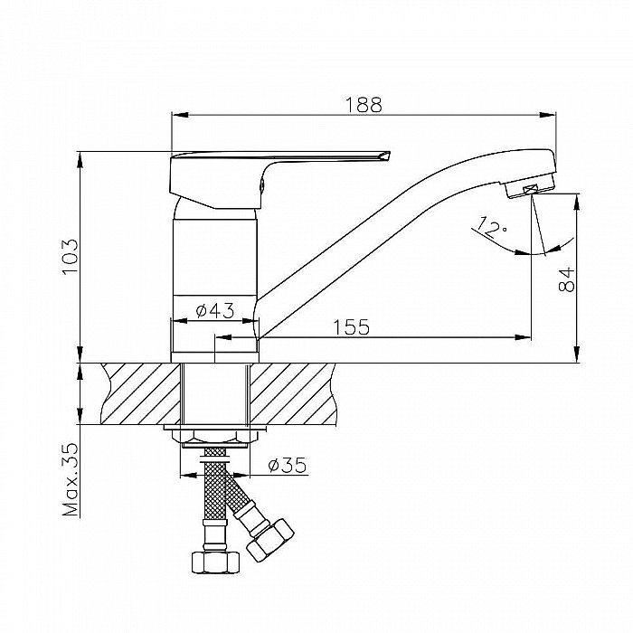 Смеситель для кухни Orange Sofi M43-011cr купить в интернет-магазине сантехники Sanbest