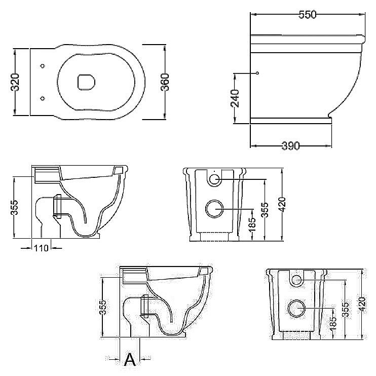 Унитаз приставной Caprigo Boheme D20 купить в интернет-магазине Sanbest