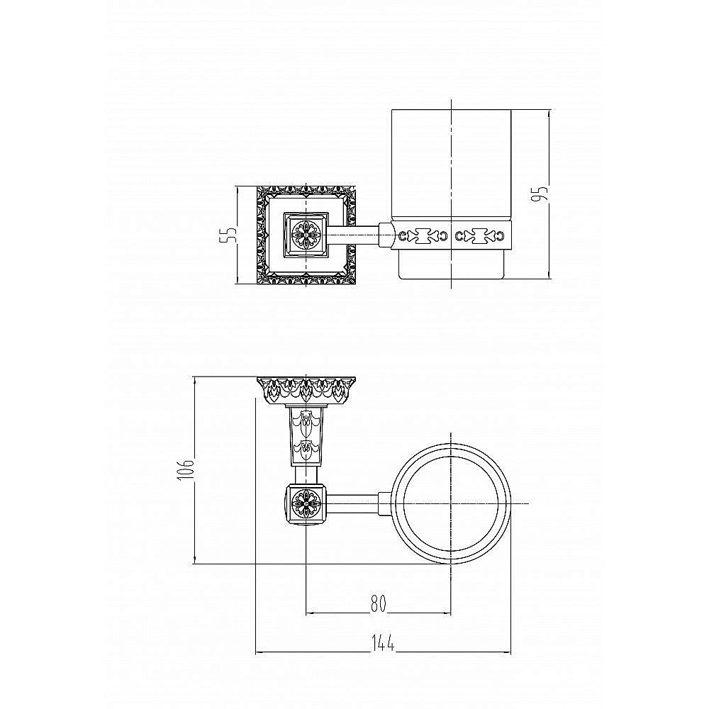 Стакан Milacio Alicante MC.913.BR бронза купить в интернет-магазине сантехники Sanbest