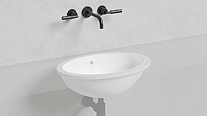 Раковина врезная снизу столешницы Salini MAREA 12 1101209M 54,5 из искусственного камня S-Stone, белая матовая купить в интернет-магазине Sanbest