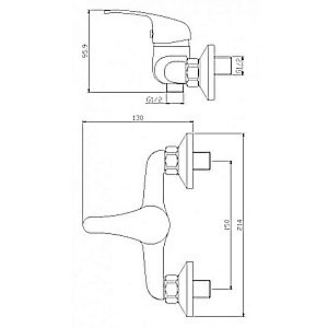 Смеситель для душа Rossinka Y Y35-41 купить в интернет-магазине сантехники Sanbest