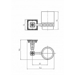 Стакан Milacio Alicante MC.913.BR бронза купить в интернет-магазине сантехники Sanbest