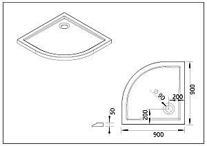 Душевой поддон Vincea VST-5AQ-9090 90х90 белый купить в интернет-магазине Sanbest