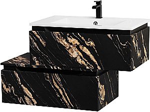 Тумба с раковиной Cezares Slider 80 SLIDER-800-1C-SO-NF черный фьюжн для ванной в интернет-магазине Sanbest