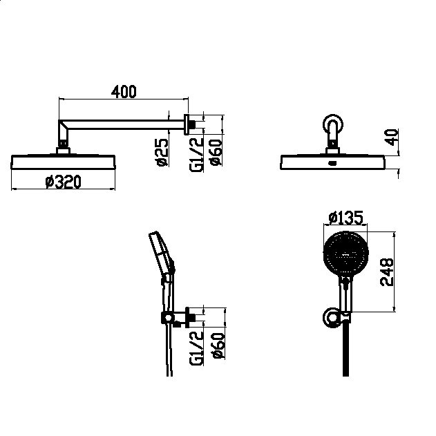 Душевая система Boheme Cell 427-SGM оружейная сталь купить в интернет-магазине сантехники Sanbest
