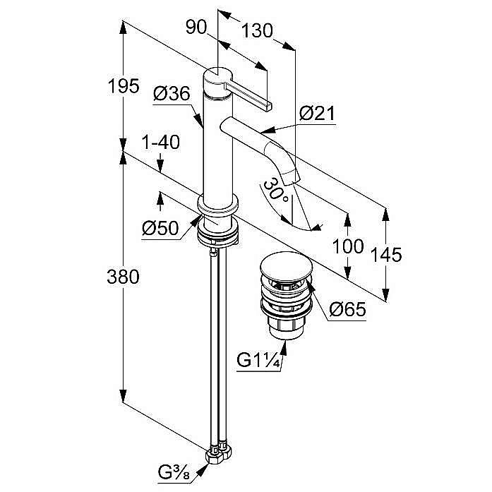Смеситель для раковины Kludi NOVA FONTE Pura 202885315 белый матовый купить в интернет-магазине сантехники Sanbest