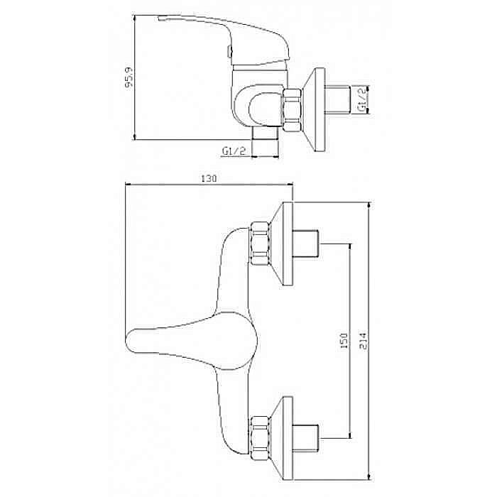 Смеситель для душа Rossinka Y Y35-41 купить в интернет-магазине сантехники Sanbest