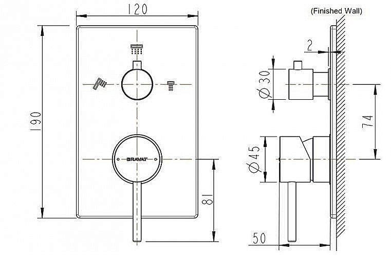 Смеситель для душа Bravat ARC P69193C-ENG купить в интернет-магазине сантехники Sanbest