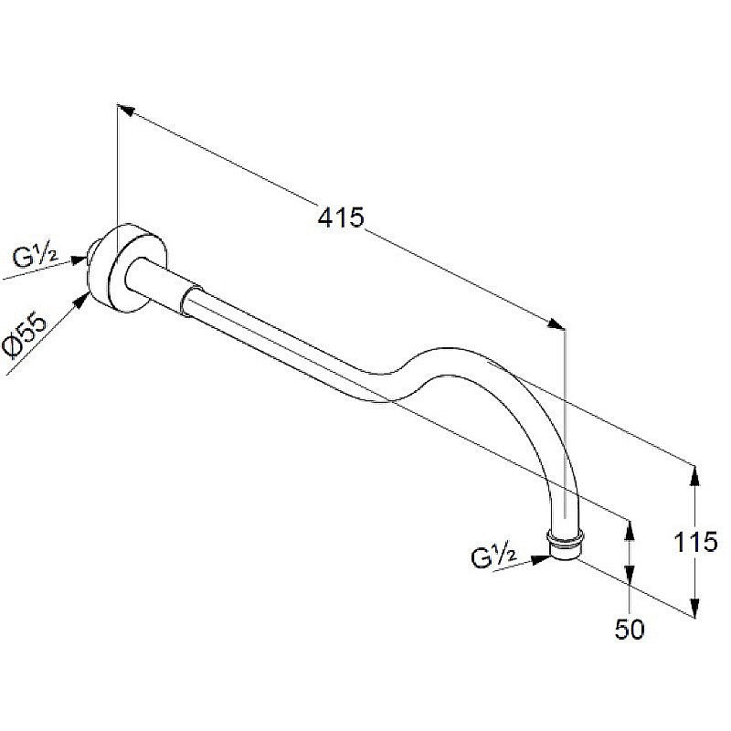 Держатель верхнего душа Kludi 1926 2751405 хром купить в интернет-магазине сантехники Sanbest