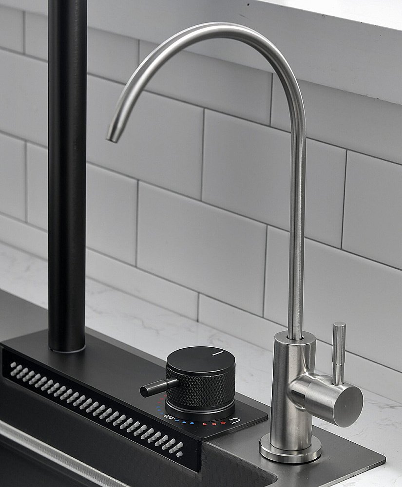 Кухонная мойка Esbano Сascade ESMKCASC темная сталь купить в интернет-магазине сантехники Sanbest