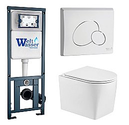 Унитаз с инсталляцией WeltWasser MARBERG 410 + NESENBACH 004 GL-WT + MAR 410 RD-WT купить в интернет-магазине Sanbest