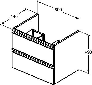 Тумба с раковиной Ideal Standard TESI 60 черная для ванной в интернет-магазине Sanbest